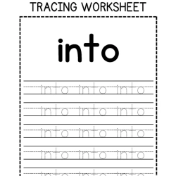 Sight Words Tracing Worksheet Worksheets Free