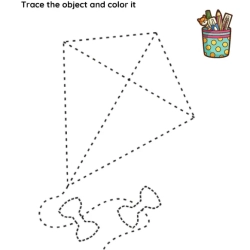 Trace And Color The Object For Kindergarten Worksheet