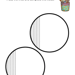Trace The Lines And Complete The Inside For Kids Worksheet