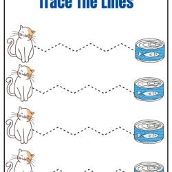 Trace The Lines Fun Cat Printables Worksheet
