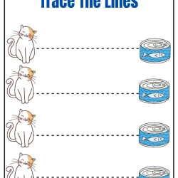 Trace The Lines Fun Cat Worksheets