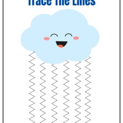 Trace The Lines Fun Cloud For Kids Worksheet