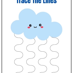 Trace The Lines Fun Cloud Free Downloads Worksheet