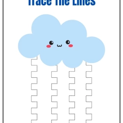 Trace The Lines Fun Cloud Printables Worksheet