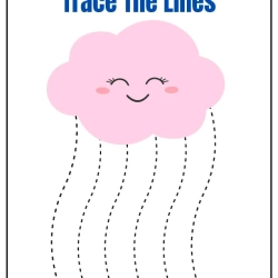 Trace The Lines Fun Cloud To Prints Worksheet