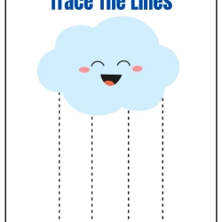 Trace The Lines Fun Cloud Worksheets