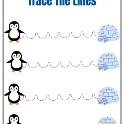 Trace The Lines Fun Penguin Downloads Worksheet