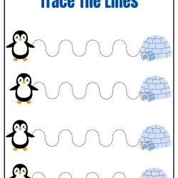 Trace The Lines Fun Penguin Pdf File Worksheet