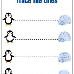 Trace The Lines Fun Penguin Worksheets