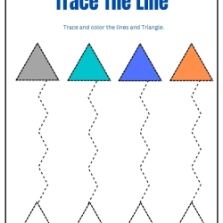 Trace The Lines Worksheet For Kids