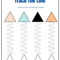 Trace The Lines Worksheet For Kindergarten