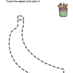 Trace The Object And Color It Printable Worksheet