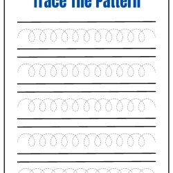 Trace The Pattern Worksheet For Kindergarten