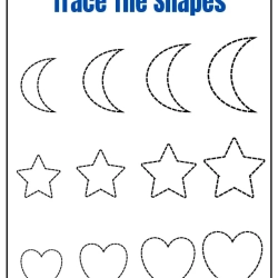 Trace The Shapes Worksheet Printables
