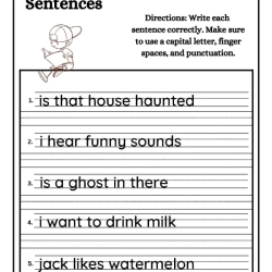 Correct Sentence Worksheet Downloads