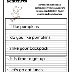 Correct Sentence Worksheet For Kindergarten