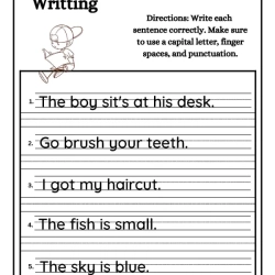 Writing Sentence Worksheet Downloads