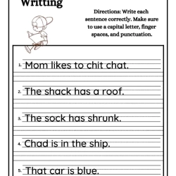 Writing Sentence Worksheet Printables