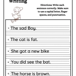 Writing Sentence Worksheet Worksheets