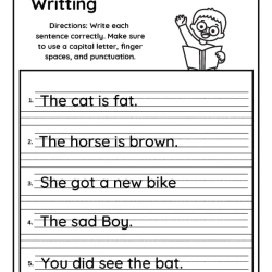 Writing The Sentence Worksheet